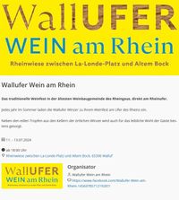 WallUfer Wein am Rhein - Termin 11. bis 13. Juli 2024